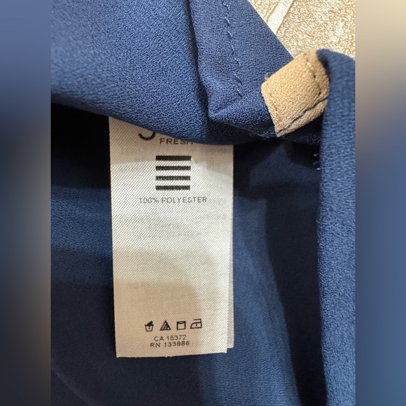 Women’s Joe Fresh Sheer Navy & Tan Button Down Shirt Size XS - Picture 6 of 7